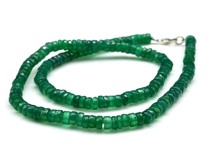 Chrysoprase beads rondel cut 6*3mm, 48cm, 31.4g