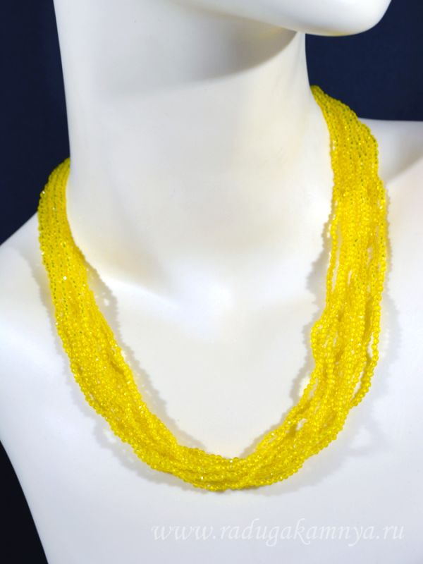 Yellow Spinel Beads 10 strands ball gr.2mm, 50cm, 30.7g