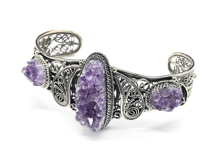 Amethyst brush bracelet, 21cm.