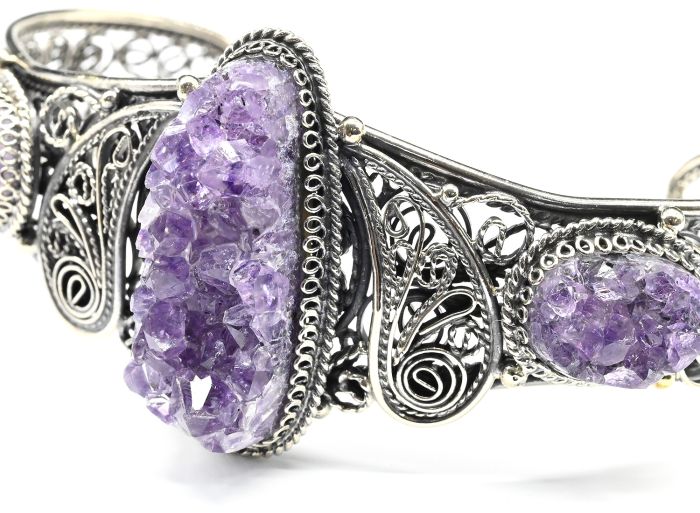 Amethyst brush bracelet, 21cm.