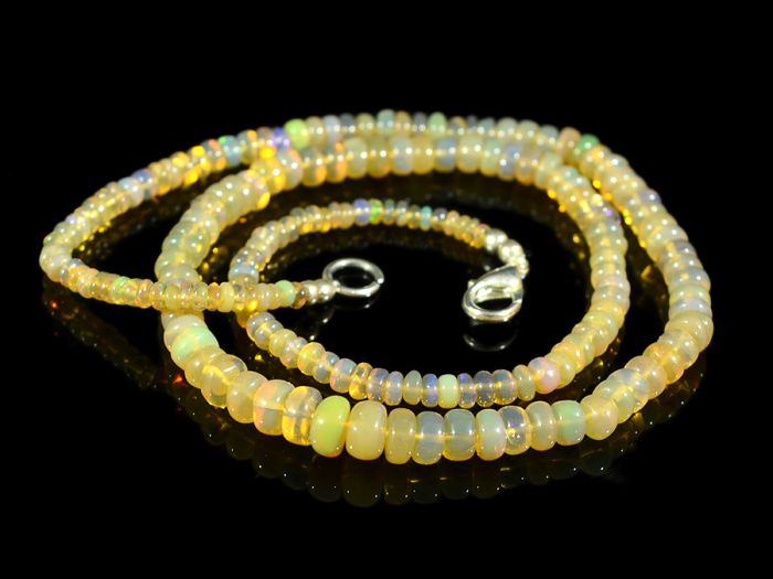 Rondel Opal Beads 3-7mm, 47cm, 10g