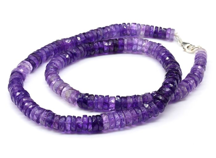 Amethyst beads discs gr.7-9mm, 48cm, 51.9g