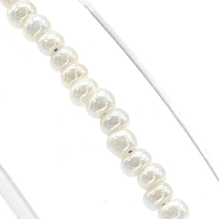 Bracelet from Mallorca rondel 2mm color white, 18cm