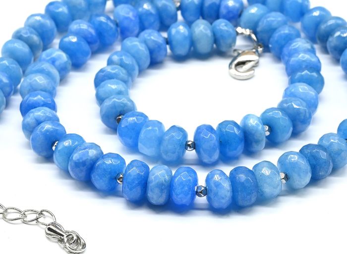 Beads made of calcite rondel gr.7*5mm color blue, 46cm