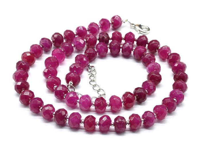 Beads made of calcite rondel gr.7*5mm color.pink, 46cm