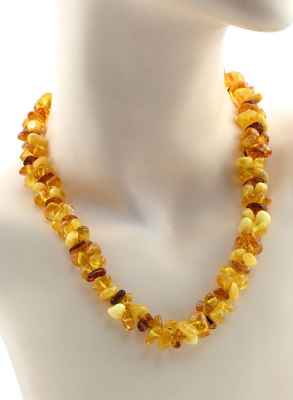 Amber beads 2nd milk, honey, cognac, 50cm