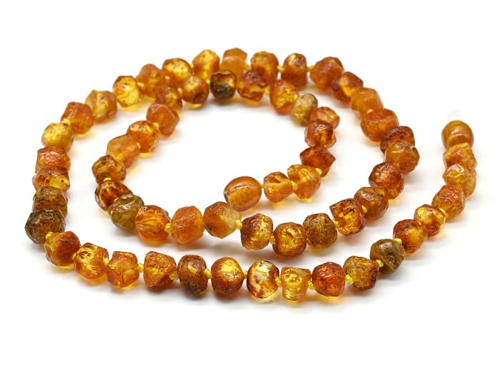 Amber medical beads "kusanka" 6-7mm light polishing color.light cognac, 44cm