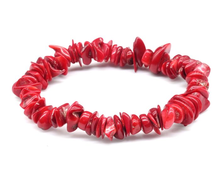 Coral crumb bracelet, red