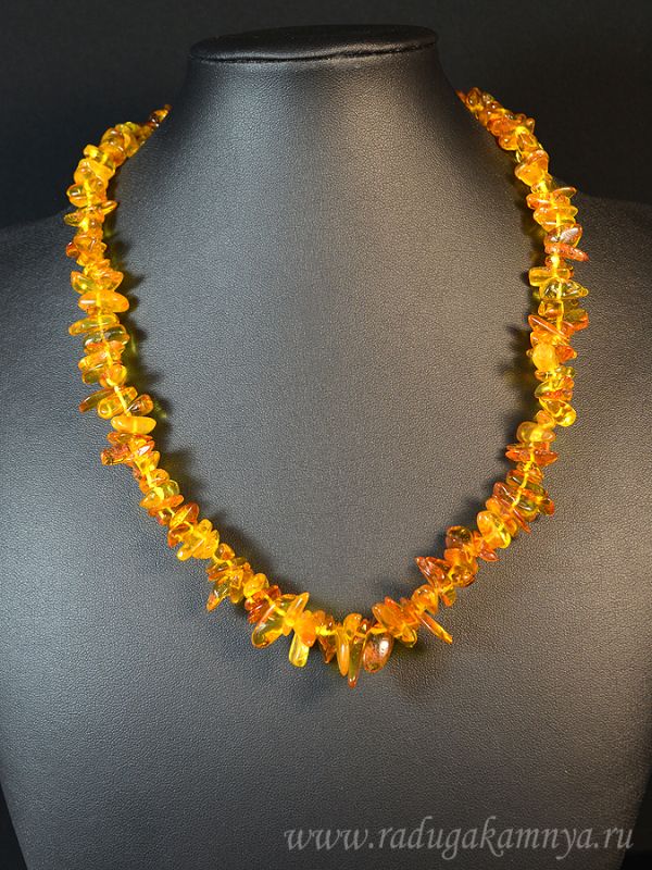 Beads made of amber honey crumb, 50cm