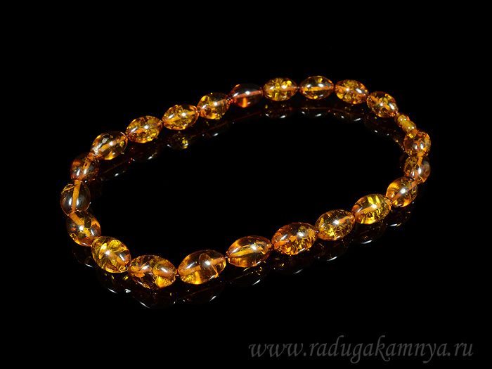 Beads made of amber fig. 13*19mm St.cognac, 47cm