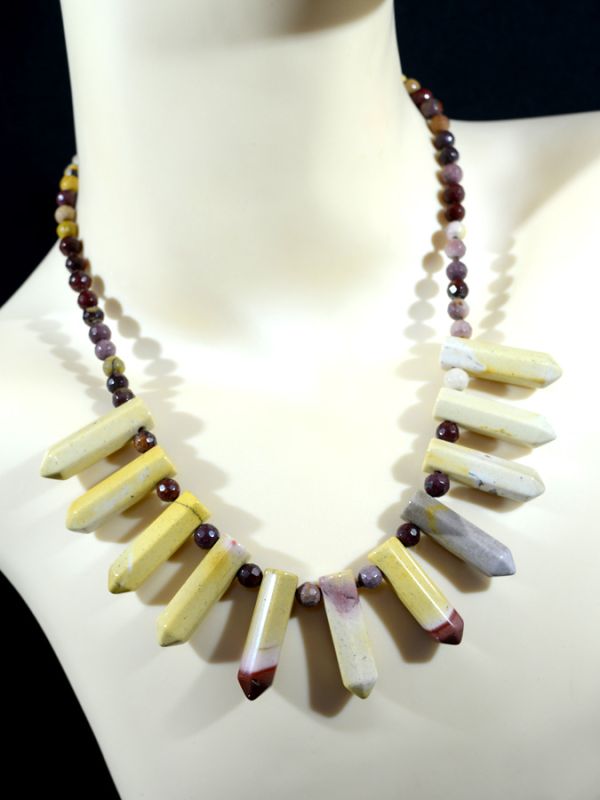 Beads made of jasper mukait "Crystal", 48cm