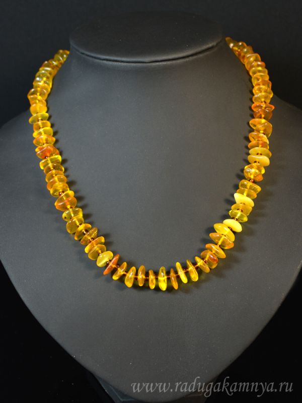 Beads made of amber honey crumb, 47cm