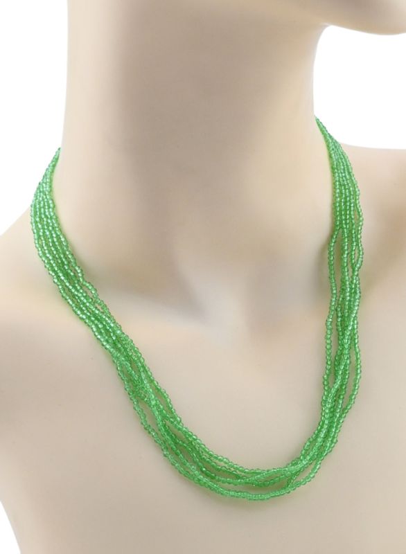 Zircon Beads 5 strands ball gr.2mm color green, 47cm