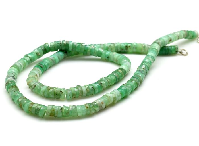 Chrysoprase beads rondel cut 6*2mm, 48cm, 30.3g