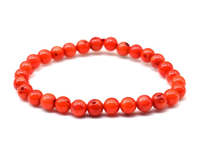 Coral Bead Bracelet 6-7mm Orange