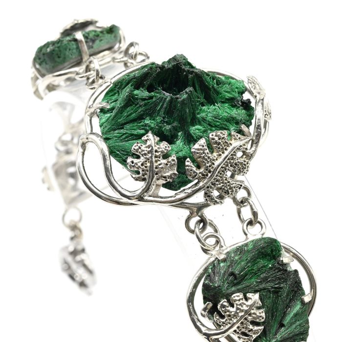 Bracelet with corduroy malachite, 16cm.