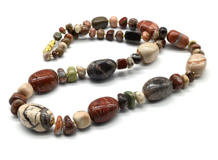 Beads made of Ural Jasper, 63cm, 120g