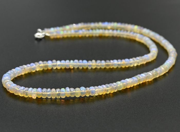 Opal beads cut rondel for an increase of 45cm, 9.5g