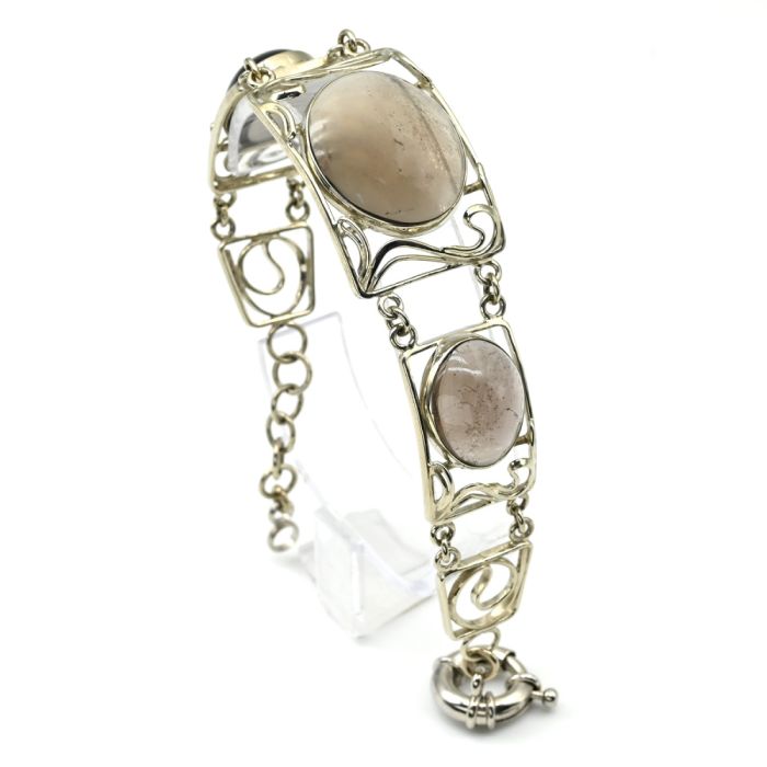 Bracelet with smoky quartz, 17.5cm.