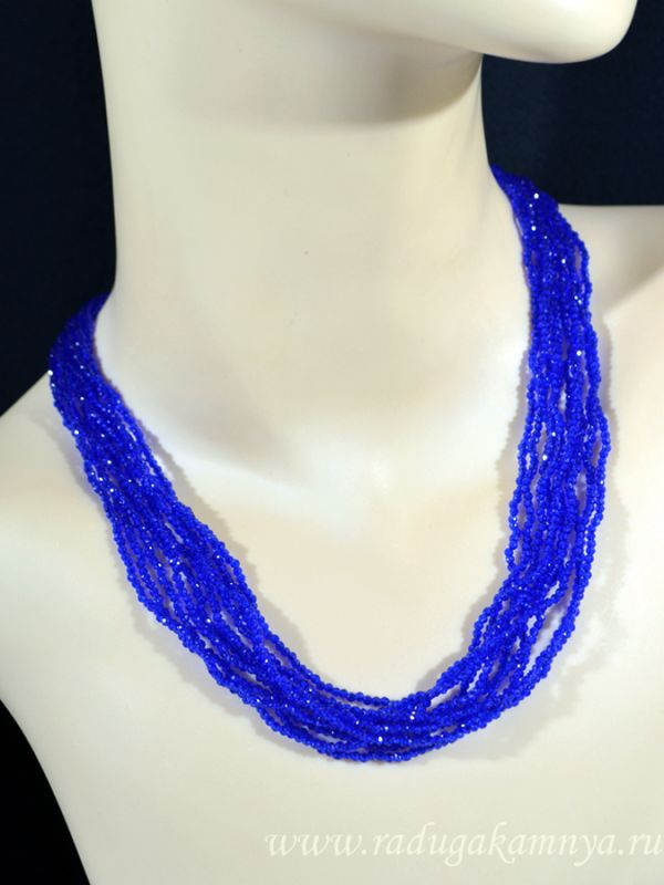 Bright Blue Spinel Beads 10 Strands Ball gr.2mm, 50cm, 30.7g