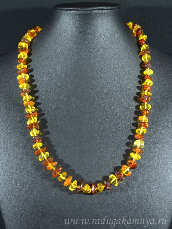 Beads made of amber, medium lemon, cognac, 54cm