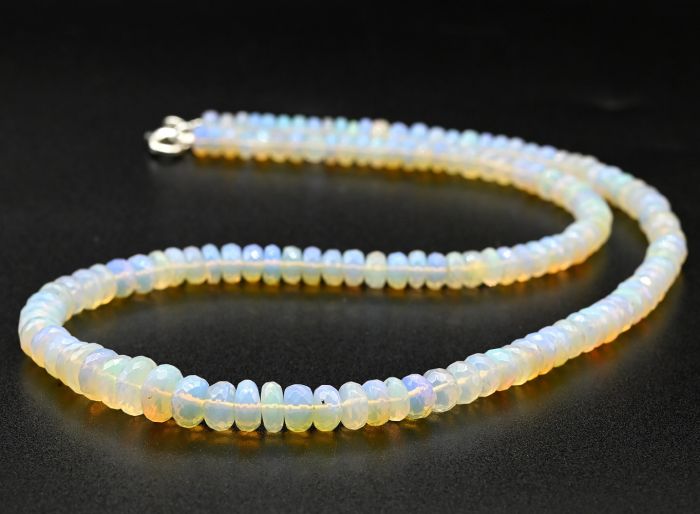 Opal beads cut rondel for an increase of 45cm, 15.5g