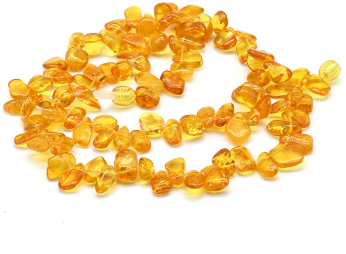 Beads made of amber sea buckthorn honey color, 49cm