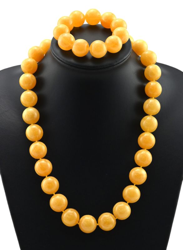 Amber beads with a bracelet 18mm honey-milk bead, 56cm