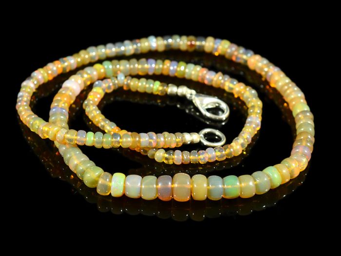 Rondel Opal Beads 4-7mm, 48cm, 11.5g