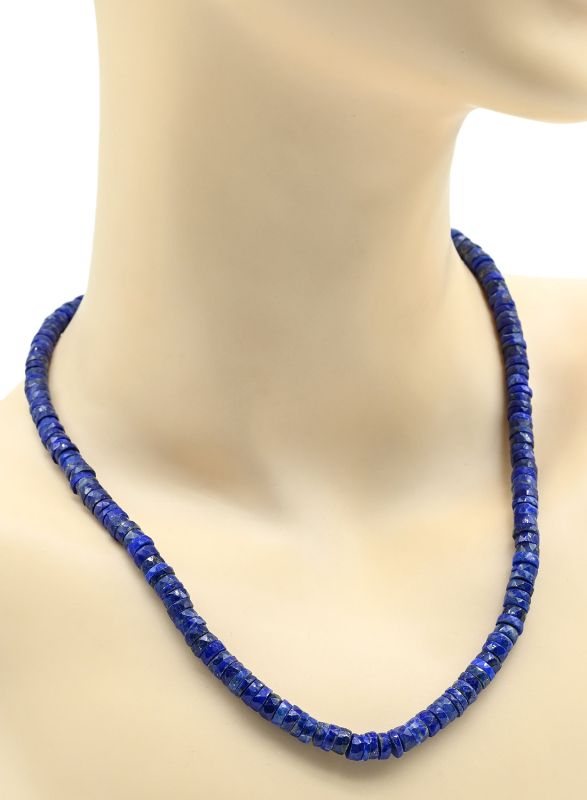 Afghan-cut Lapis Lazuli beads, 48cm, 36g