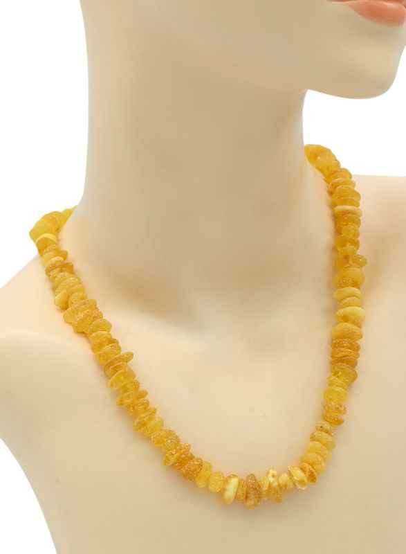 Medicinal amber beads galtovka light polishing color.lemon, 50cm, 27g