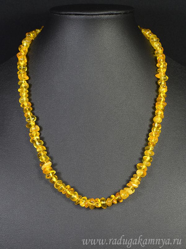 Beads made of amber lemon crumb, 44cm