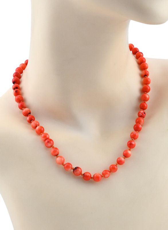 Coral Beads 7.5mm orange bead, 46cm