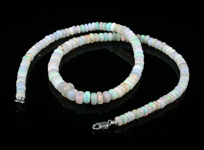 Opal rondel beads for an increase of 45cm, 18.1g