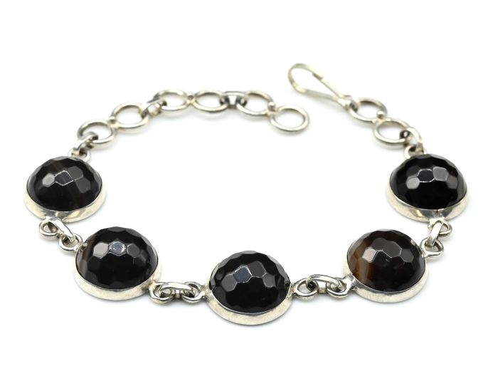 Bracelet with agate " Circle " 14mm, 17 cm.