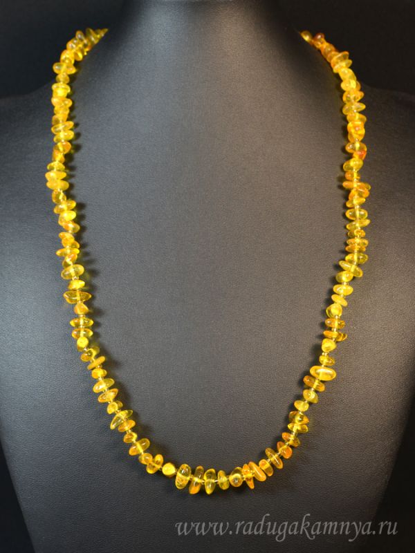 Beads made of amber honey crumb, 60cm