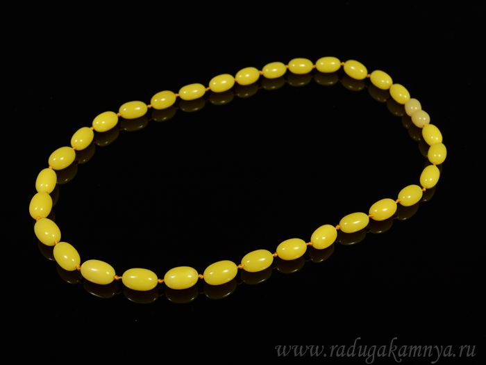 Amber beads oval 7*11mm honey-milk, 43cm