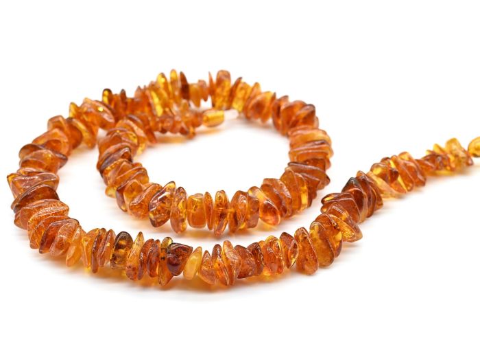 Amber beads galtovka light cognac, 50cm