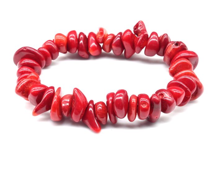 Coral galtovka bracelet 9-14mm, red