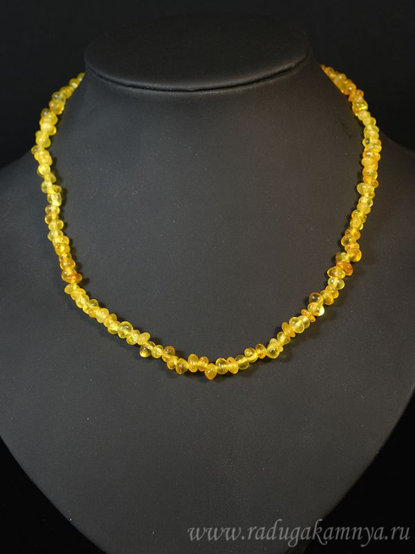 Beads made of amber lemon crumb, 44cm