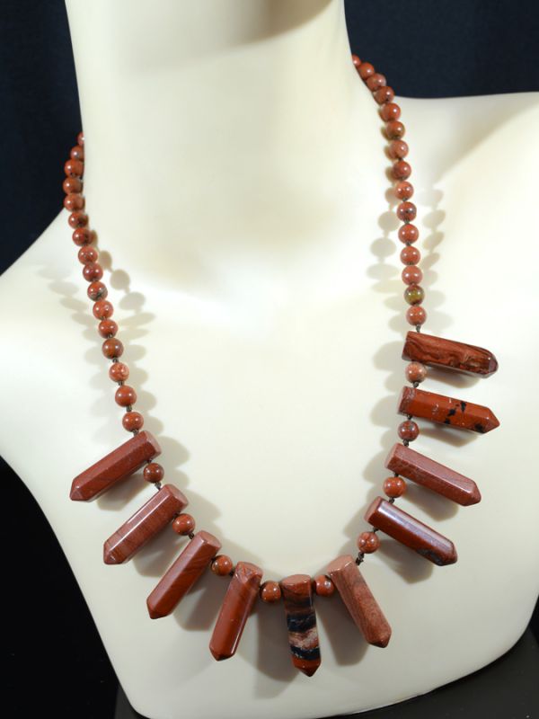 Necklace made of red jasper "Crystal", 50cm