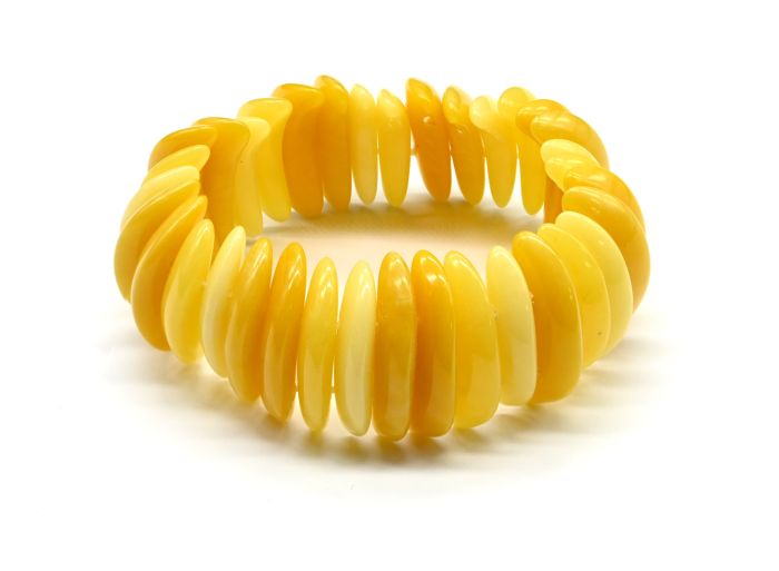 Bracelet made of amber artificial lobule 25*5mm color.honey-milk, 17cm