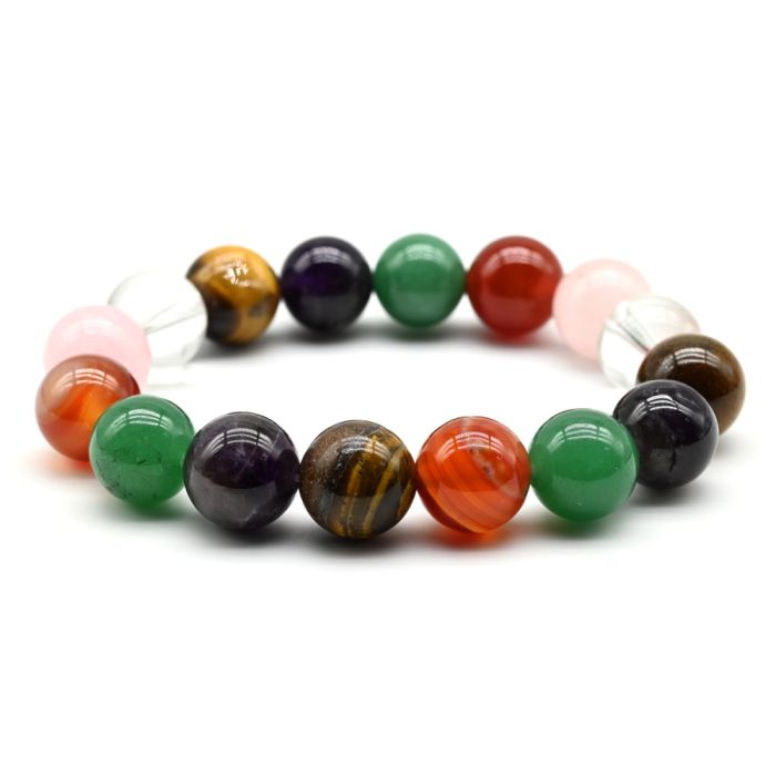 A 12mm gemstone bead bracelet