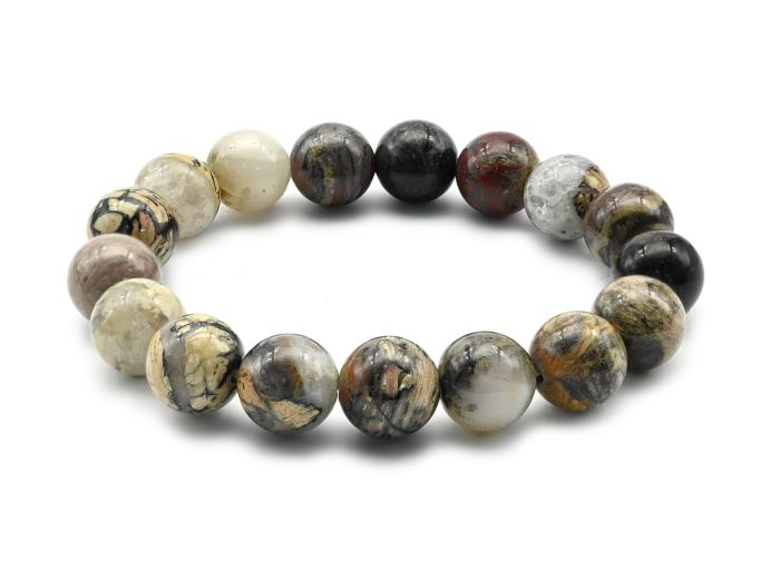 A 12mm jasper bead bracelet