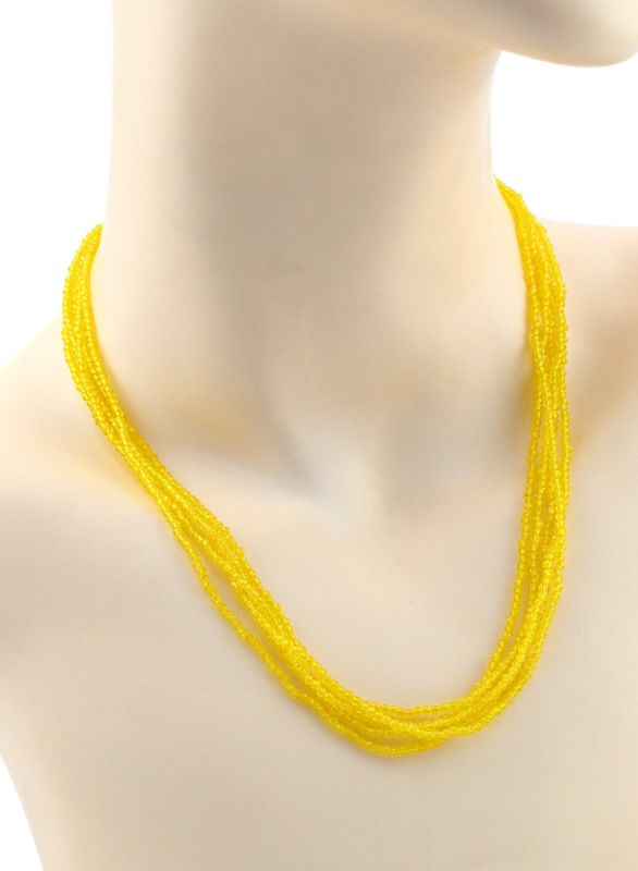 Zircon beads 5 strands ball gr.2mm color yellow, 45cm