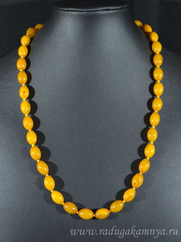 Amber beads fig 9*13mm caramel, 54cm