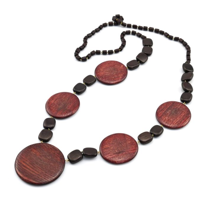 Wooden Bella beads, 90cm