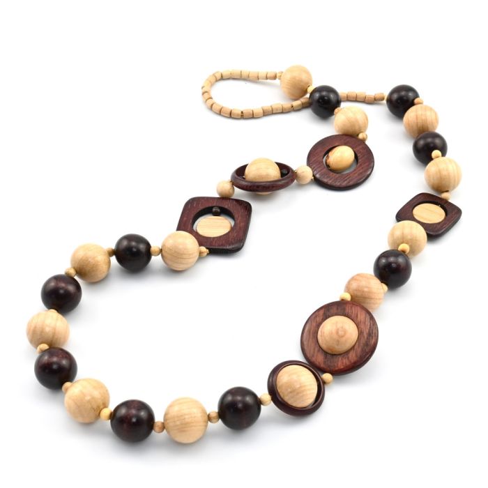 Beads made of Paradise wood on a fishing line, 90cm