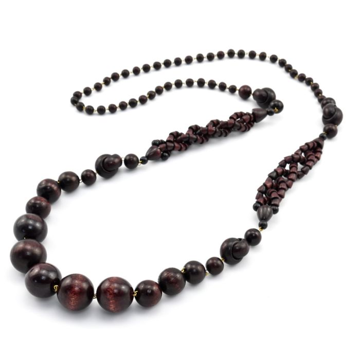 Beads made of Rio wood, 95cm