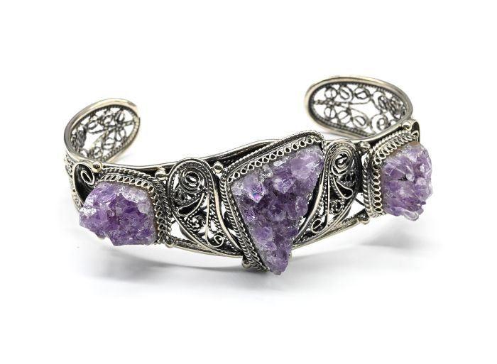 Druze amethyst bracelet, 19cm.